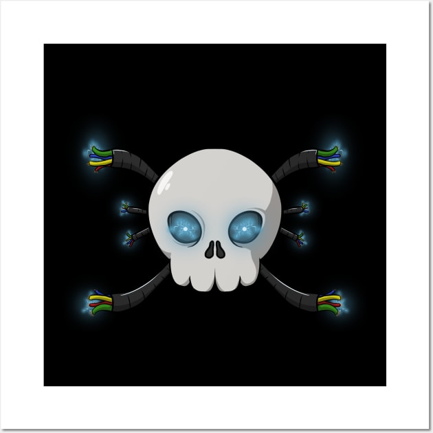 Electricians crew Jolly Roger pirate flag (no caption) Wall Art by RampArt